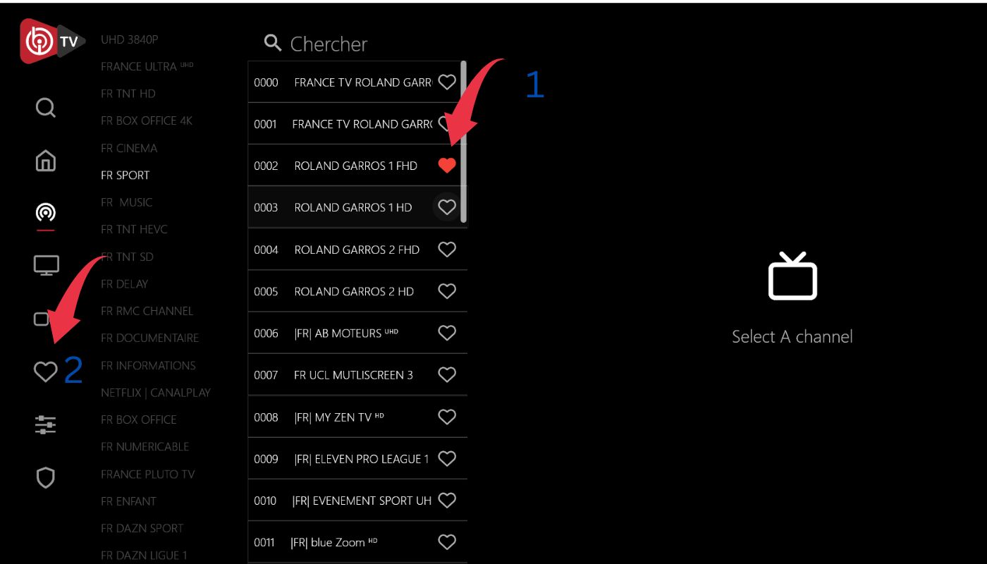 trouver les chaines favoris en iptv